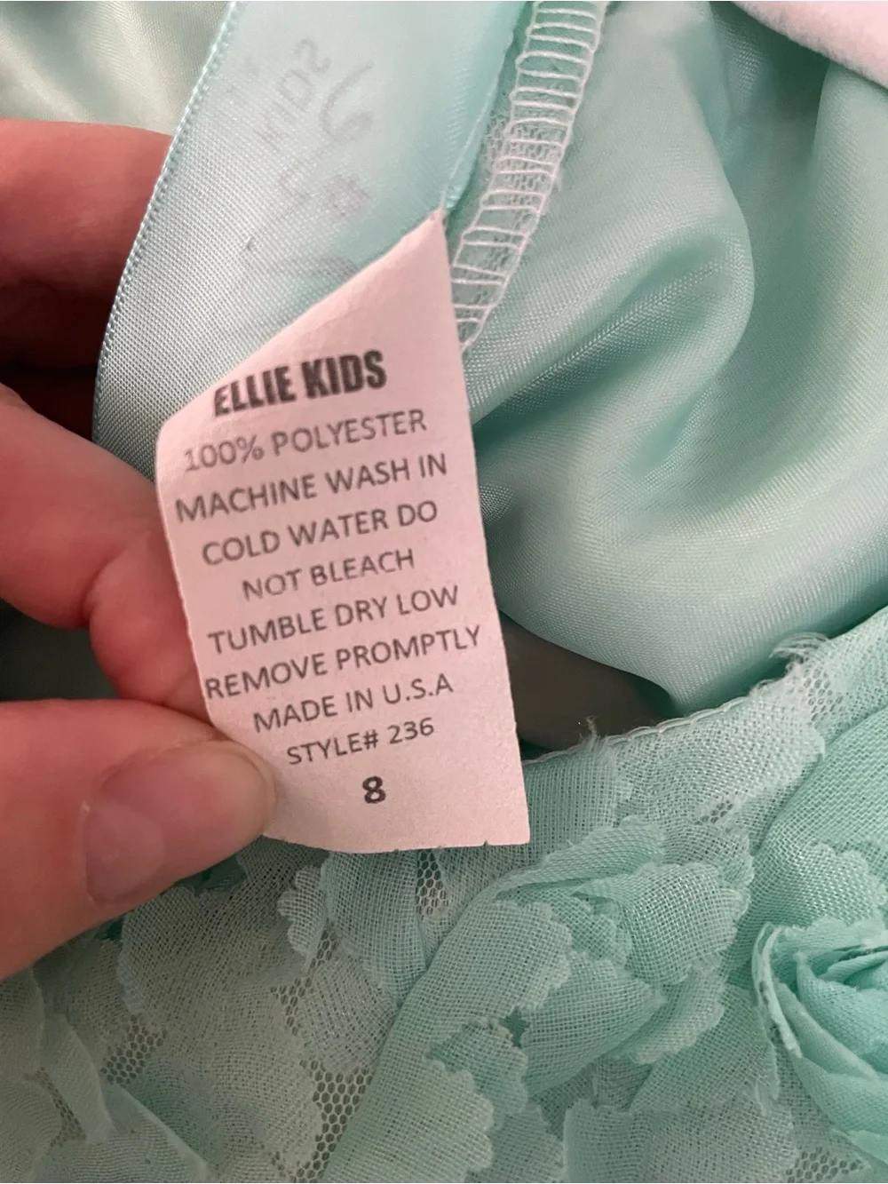 Ellie Mint Floral Appliqué Tulle Party Dress